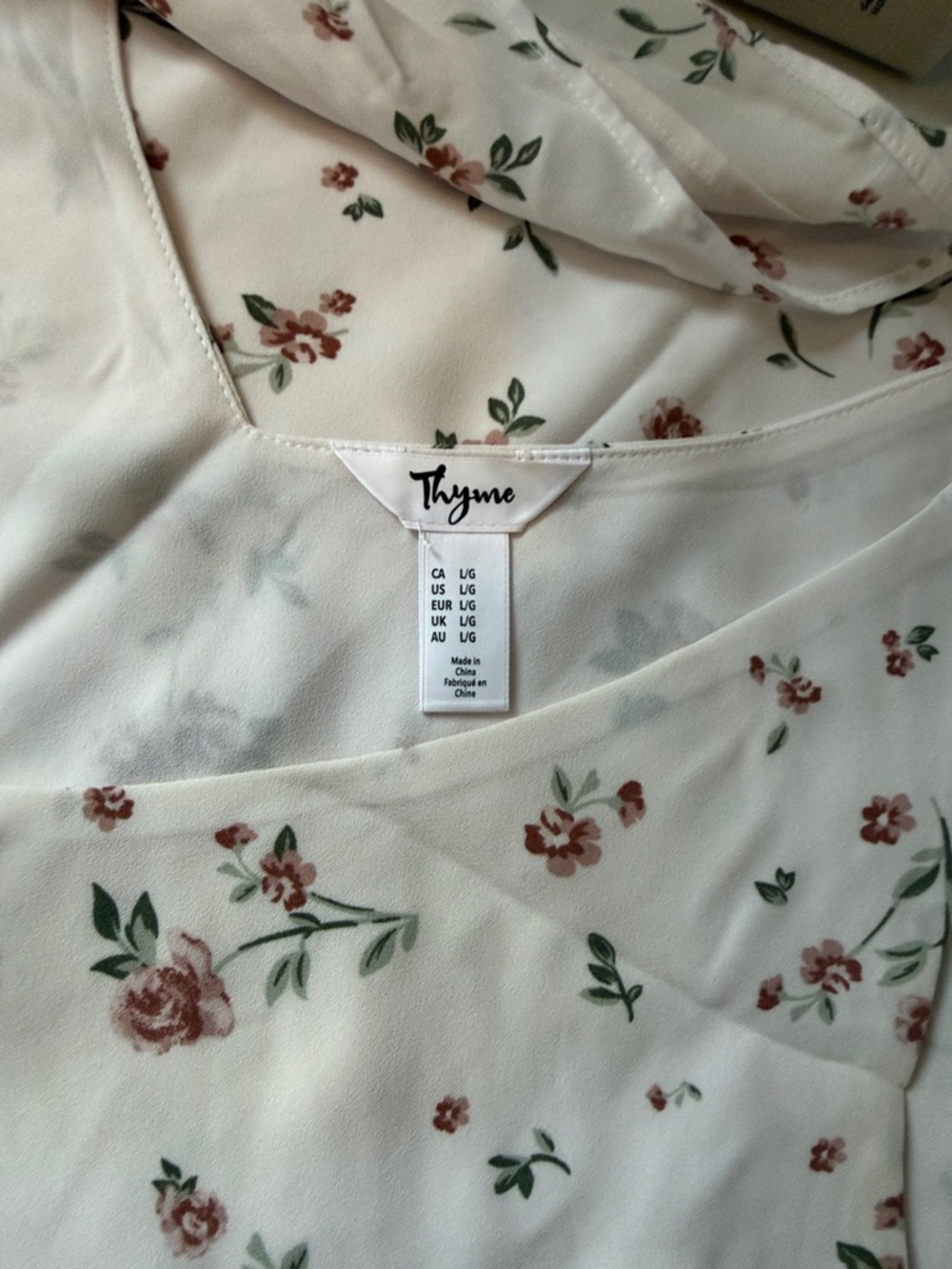 Thyme Maternity Blush Floral V-Neck Tank Top - Picture 3 of 3